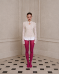 Lace-Sleeve Linen Top